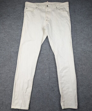 Dsquared2 Cool Guy Jeans Mens 54 US44 White Denim Italy Streetwear Minimal Taper